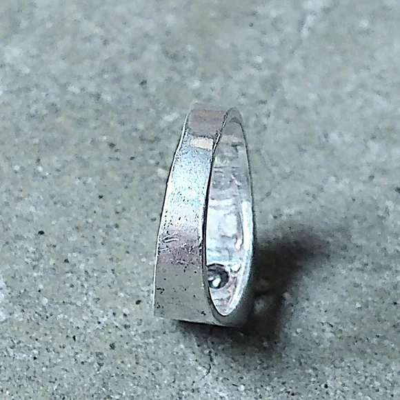 Vintage Sterling Silver Ring Size 9.75 Nugget Clear CZ Brutalist Modern